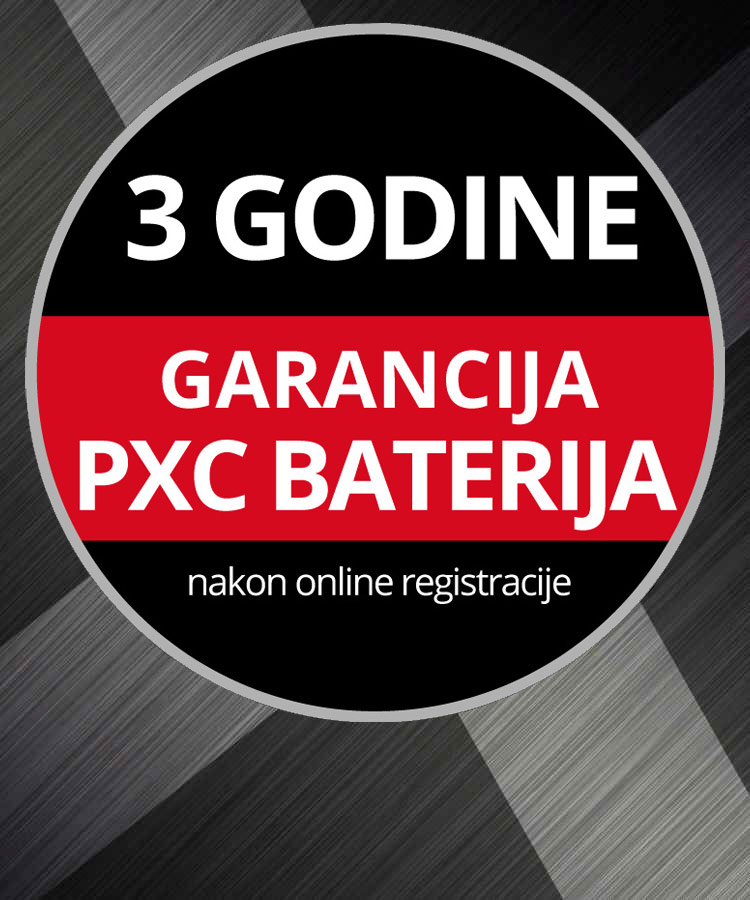 Round Warranty Logo with the text "3-Year Battery Warranty, upon Online Registration" on a grey background.